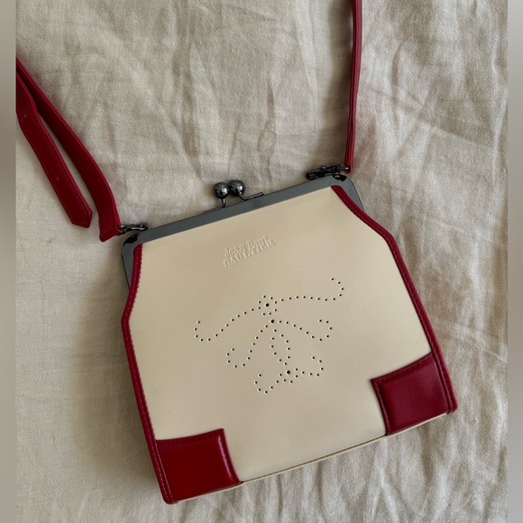 Jean Paul Gaultier Red Leather Kiss Lock Bag - Picture 3 of 5